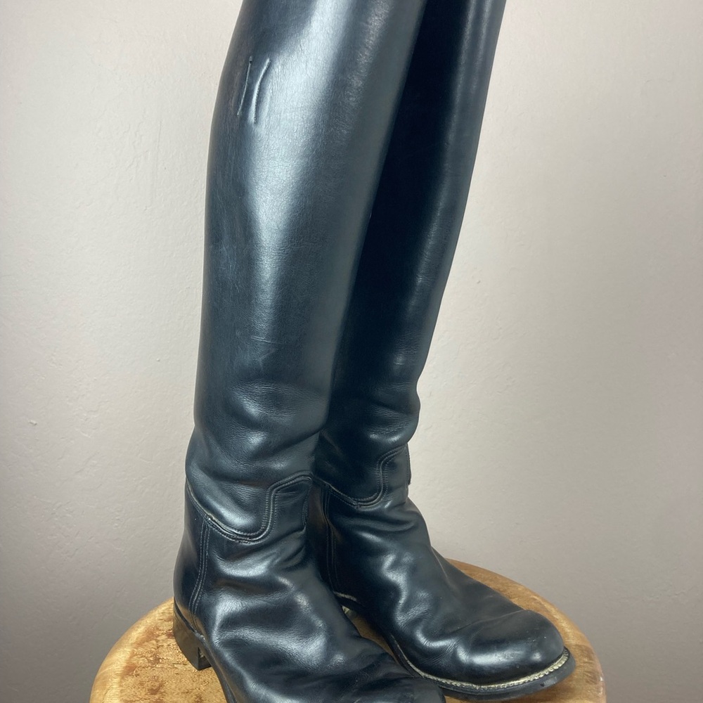 Dehman Custom Equestrian Black Leather Tall Riding Boots